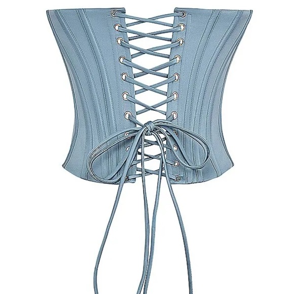 House of CB 'Nastassia' Cool Blue Embellished Satin Corset NWOT - Picture 6 of 10